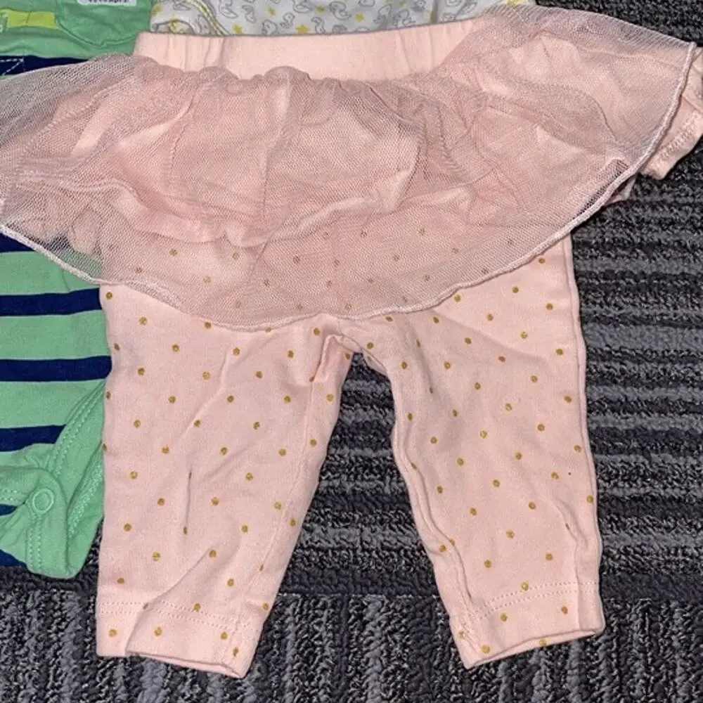 Newborn 0-3 Month Baby Girl Clothing Lot 6 Pc Pippa & Julie Carter’s Tutu Dress